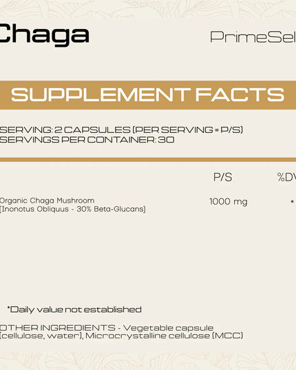 Organic Chaga Mushroom PrimeSelf