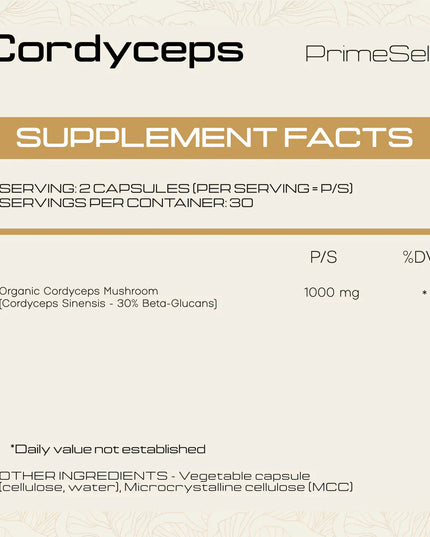 Organic Cordyceps Mushroom PrimeSelf