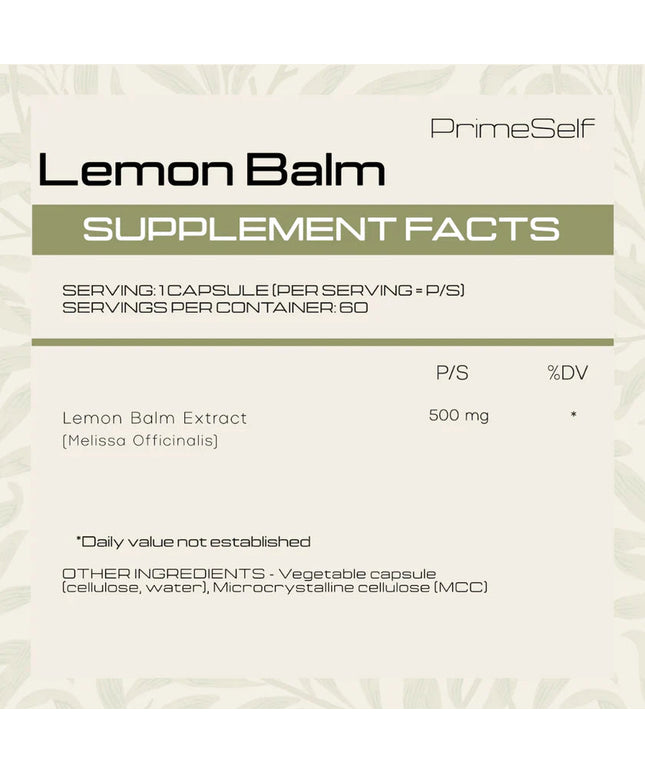 Lemon Balm PrimeSelf